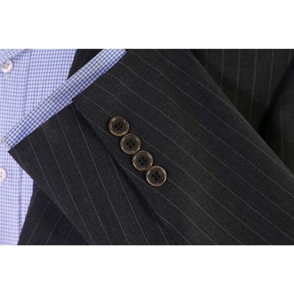 Brooks Brothers Made in USA Recent Gray Pinstripe 2-Btn Suit Blazer Jacket 43L - Picture 6 of 9